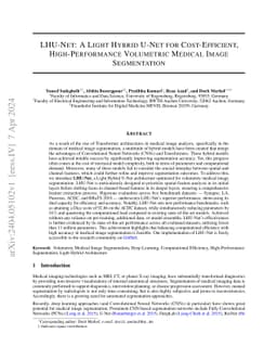 LHU-Net: A Light Hybrid U-Net for Cost-Efficient, High-Performance
  Volumetric Medical Image Segmentation
