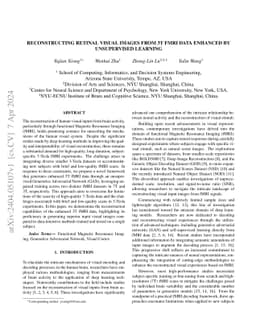 Reconstructing Retinal Visual Images from 3T fMRI Data Enhanced by
  Unsupervised Learning