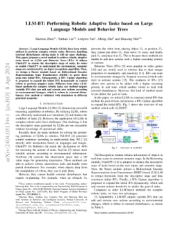 LLM-BT: Performing Robotic Adaptive Tasks based on Large Language Models
  and Behavior Trees