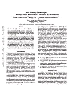 Plug and Play with Prompts: A Prompt Tuning Approach for Controlling
  Text Generation