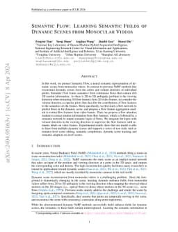 Semantic Flow: Learning Semantic Field of Dynamic Scenes from Monocular
  Videos