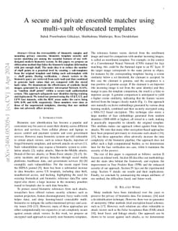 A secure and private ensemble matcher using multi-vault obfuscated
  templates