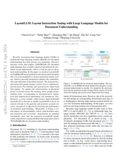 LayoutLLM: Layout Instruction Tuning with Large Language Models for
  Document Understanding