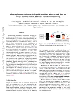 Allowing humans to interactively guide machines where to look does not
  always improve human-AI team's classification accuracy
