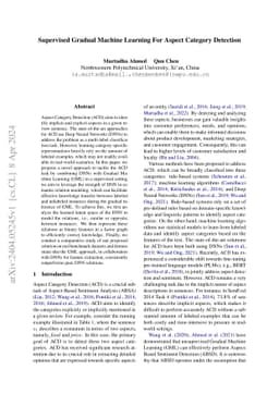 Supervised Gradual Machine Learning for Aspect Category Detection