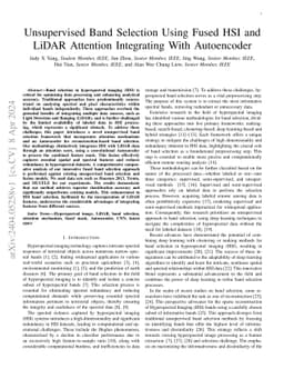 Unsupervised Band Selection Using Fused HSI and LiDAR Attention
  Integrating With Autoencoder