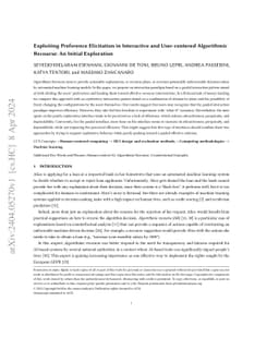 Exploiting Preference Elicitation in Interactive and User-centered
  Algorithmic Recourse: An Initial Exploration