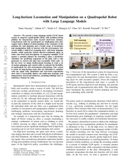 Long-horizon Locomotion and Manipulation on a Quadrupedal Robot with Large Language Models