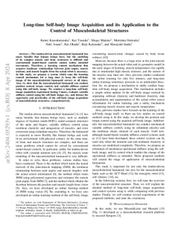 Long-time Self-body Image Acquisition and its Application to the Control
  of Musculoskeletal Structures