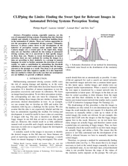 CLIPping the Limits: Finding the Sweet Spot for Relevant Images in
  Automated Driving Systems Perception Testing
