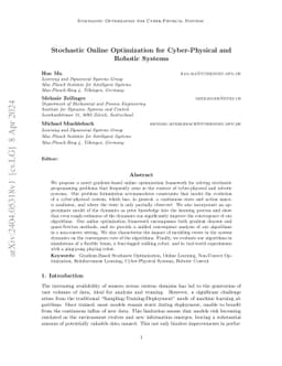 Stochastic Online Optimization for Cyber-Physical and Robotic Systems