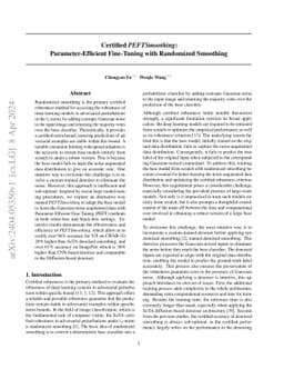 Certified PEFTSmoothing: Parameter-Efficient Fine-Tuning with Randomized
  Smoothing