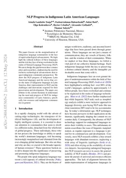 NLP Progress in Indigenous Latin American Languages