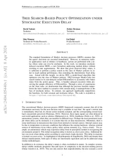 Tree Search-Based Policy Optimization under Stochastic Execution Delay