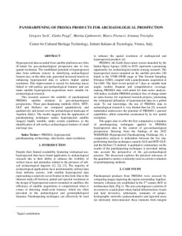 Pansharpening of PRISMA products for archaeological prospection