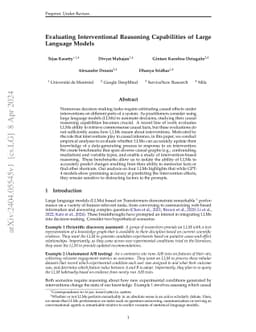 Evaluating Interventional Reasoning Capabilities of Large Language
  Models