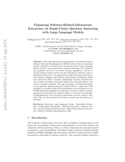 Enhancing Software-Related Information Extraction via Single-Choice
  Question Answering with Large Language Models
