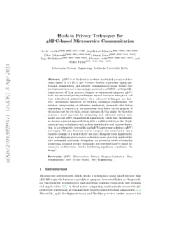 Hook-in Privacy Techniques for gRPC-based Microservice Communication