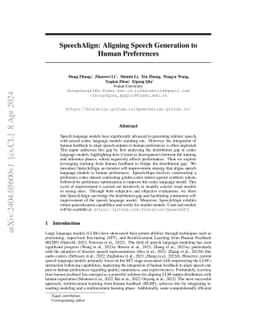 SpeechAlign: Aligning Speech Generation to Human Preferences