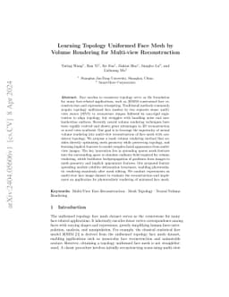 Learning Topology Uniformed Face Mesh by Volume Rendering for Multi-view
  Reconstruction