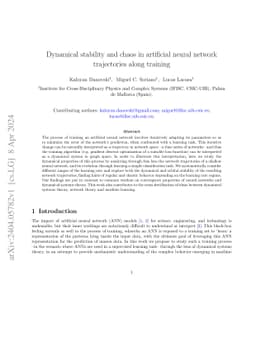 Dynamical stability and chaos in artificial neural network trajectories
  along training