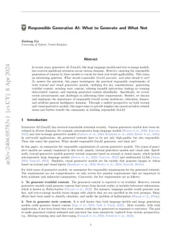 Responsible Generative AI: What to Generate and What Not