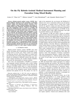 On the Fly Robotic-Assisted Medical Instrument Planning and Execution
  Using Mixed Reality