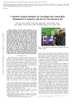 A Realistic Surgical Simulator for Non-Rigid and Contact-Rich
  Manipulation in Surgeries with the da Vinci Research Kit