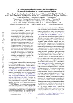 The Hallucinations Leaderboard -- An Open Effort to Measure
  Hallucinations in Large Language Models