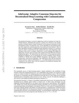 AdaGossip: Adaptive Consensus Step-size for Decentralized Deep Learning
  with Communication Compression