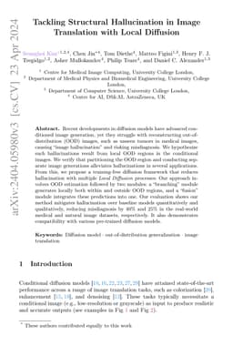 Tackling Structural Hallucination in Image Translation with Local
  Diffusion
