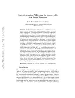 Concept-Attention Whitening for Interpretable Skin Lesion Diagnosis