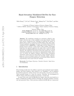 Band-Attention Modulated RetNet for Face Forgery Detection