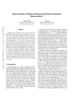 Object Dynamics Modeling with Hierarchical Point Cloud-based
  Representations