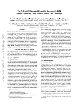 The X-LANCE Technical Report for Interspeech 2024 Speech Processing
  Using Discrete Speech Unit Challenge