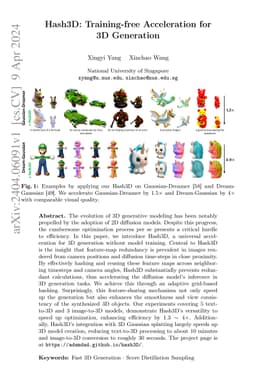 Hash3D: Training-free Acceleration for 3D Generation