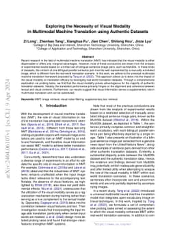 Exploring the Necessity of Visual Modality in Multimodal Machine
  Translation using Authentic Datasets
