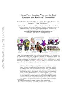 DreamView: Injecting View-specific Text Guidance into Text-to-3D
  Generation