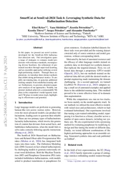 SmurfCat at SemEval-2024 Task 6: Leveraging Synthetic Data for
  Hallucination Detection