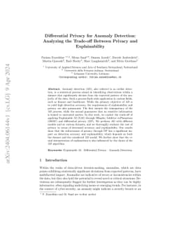 Differential Privacy for Anomaly Detection: Analyzing the Trade-off
  Between Privacy and Explainability