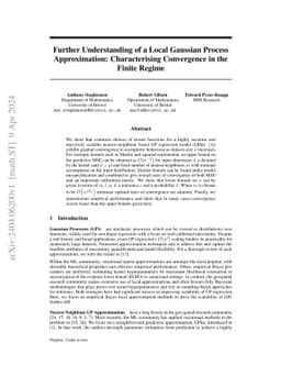 Further Understanding of a Local Gaussian Process Approximation:
  Characterising Convergence in the Finite Regime