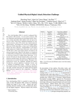 Unified Physical-Digital Attack Detection Challenge