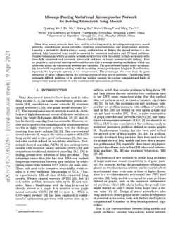 Message Passing Variational Autoregressive Network for Solving
  Intractable Ising Models