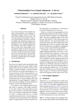 Understanding Cross-Lingual Alignment -- A Survey