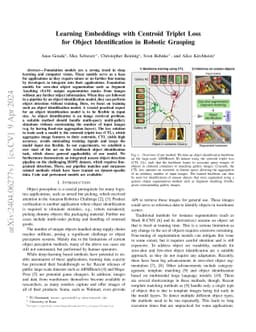 Learning Embeddings with Centroid Triplet Loss for Object Identification
  in Robotic Grasping