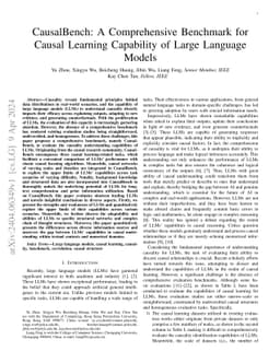 CausalBench: A Comprehensive Benchmark for Causal Learning Capability of
  Large Language Models