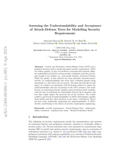 Assessing the Understandability and Acceptance of Attack-Defense Trees
  for Modelling Security Requirements