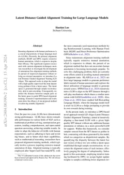 Latent Distance Guided Alignment Training for Large Language Models