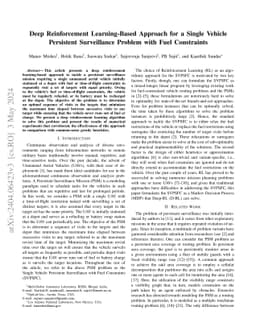 Deep Reinforcement Learning-Based Approach for a Single Vehicle
  Persistent Surveillance Problem with Fuel Constraints