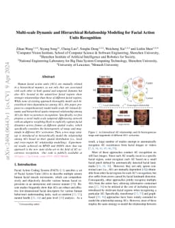 Multi-scale Dynamic and Hierarchical Relationship Modeling for Facial
  Action Units Recognition
